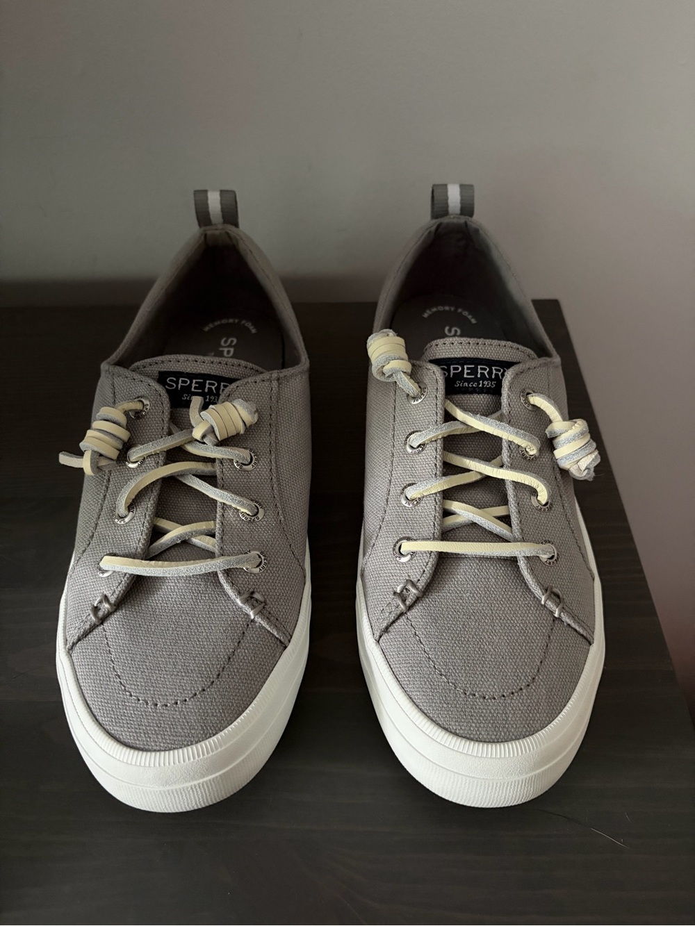 Gray Canvas Sperry Shoes